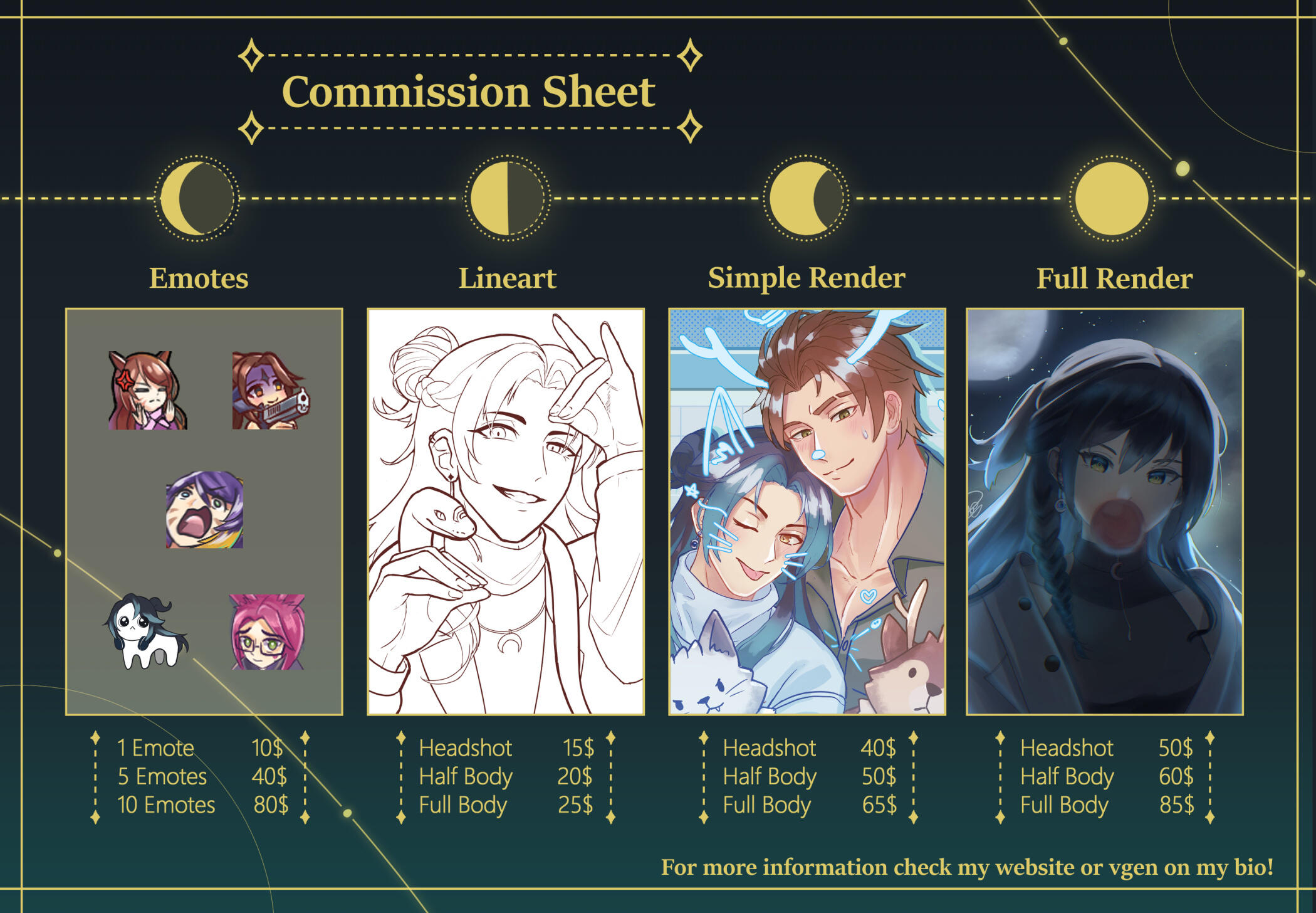 Commission sheet