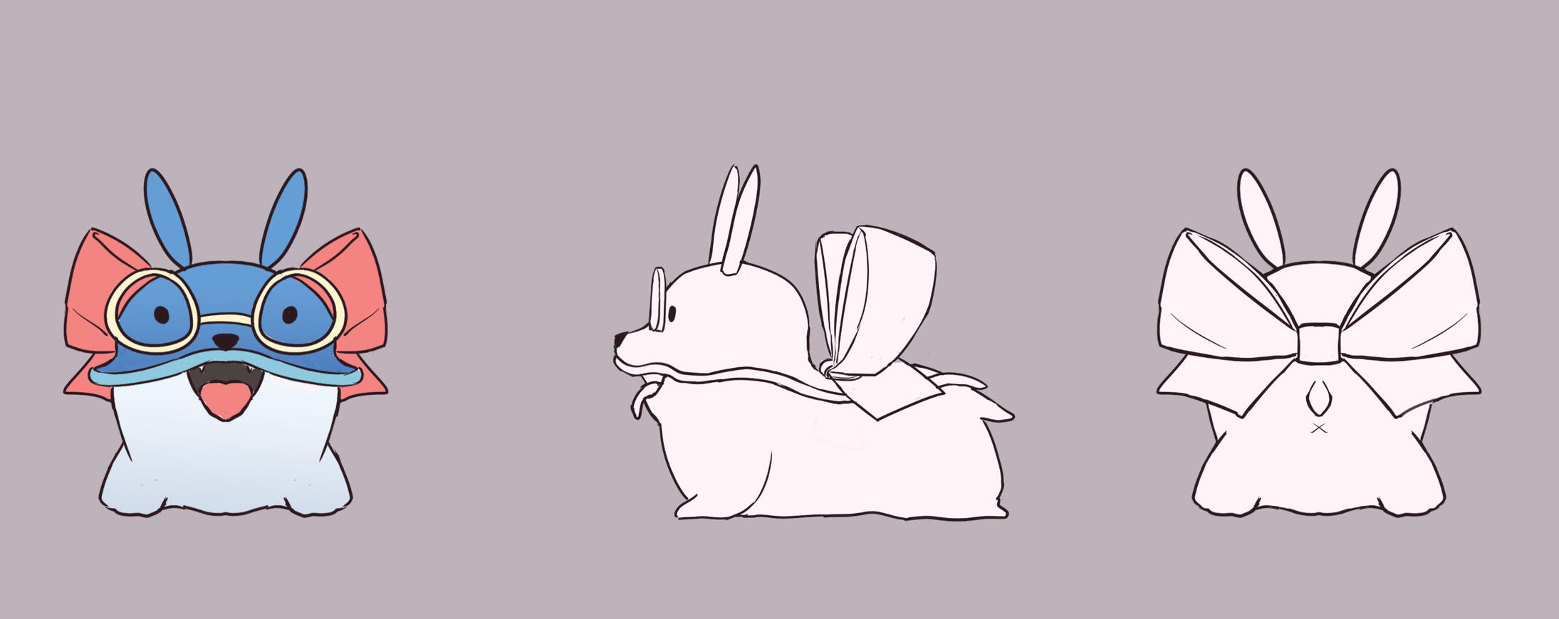 A character rotation of a blue sea snail appearance dog named Mr. C doug.